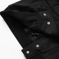 Black Big Pockets Baseball Collar Jacket