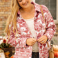 Pink Plus Size Aztec Print Chest Pocket Shacket