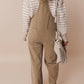 Gray Morn Solid Pocketed Loose Fit Corduroy Overall