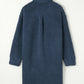 Blue Contrast Flap Pocket Single Breasted Teddy Coat