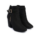 Buckle Faux Suede Ankle Boots