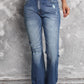 Blue Distressed Flare Jeans