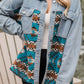 Blue Aztec Printed Denim Jacket