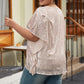 Apricot Plus Size Sequined V Neck Boxy Top