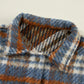 Cinnamon Plaid Print Chest Pockets Turn Down Collar Shacket