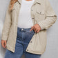 Khaki Plus Size Crochet Pattern Back Corduroy Jacket