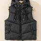 Black Sleek Quilted Puffer Hooded Gilet