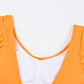 Vitality Orange Color Block Ruffled Knotted Backless One Piece Swimsuit