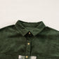 Blackish Green Snap Buttons Colourblock Plaid Shacket