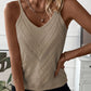 Parchment Chevron Pointelle Knit Spaghetti Straps Sweater Vest