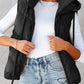 Black Sleek Quilted Puffer Hooded Gilet