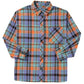 Orange Plus Size Plaid Print Buttoned Shirt