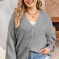 Apricot Plus Size Knitted Hollow out Button up Cardigan