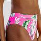 Rose Tropical Print Textured Bikini Bottoms