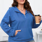 Bluing Plus Size Mineral Wash Zip up Hoodie