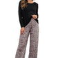 Long Sleeve Top and Leopard Print Trousers Lounge Set