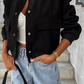 Black Big Pockets Baseball Collar Jacket