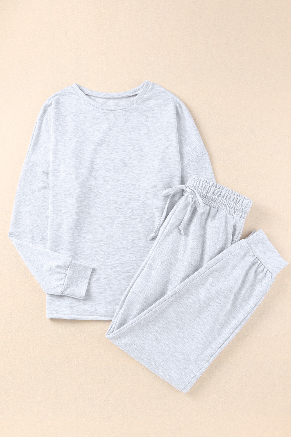 Grey Long Sleeve Pullover and Jogger Trousers Lounge Set