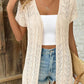 Apricot Openwork Short Sleeve Open Cardigan