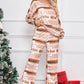 Multicolour Aztec Print Puff Sleeve Pullover and Trousers Lounge Outfit