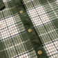 Blackish Green Snap Buttons Colourblock Plaid Shacket