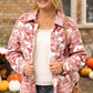 Pink Plus Size Aztec Print Chest Pocket Shacket