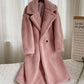 Fleece Coat With Pockets Faux Fur Coat Winter Warm