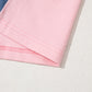 Pink Colorblock Long Sleeve Buttons Henley Top