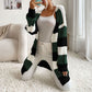 Long Buttonless Colourblock Sweater Cardigan