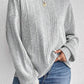 Light Grey Textured Crossover Backless Knit Long Sleeve Top