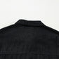 Black Raw Edge Ruffled Short Sleeve Denim Jacket