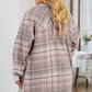 Pink Plus Size Macrame Plaid Coat