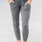 Grey High Waist Pleated Pocket Leggings