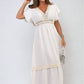 V-neck Lace Trim Maxi Dress