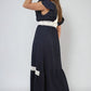 V-neck Lace Trim Maxi Dress