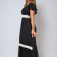 V-neck Lace Trim Maxi Dress