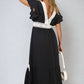 V-neck Lace Trim Maxi Dress