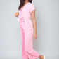 Belted V Neck Jumpsuit with Side Pockets