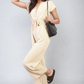 Belted V Neck Jumpsuit with Side Pockets