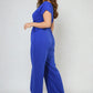 Belted V Neck Jumpsuit with Side Pockets