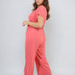 Belted V Neck Jumpsuit with Side Pockets