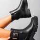 Chelsea Ankle Boots with Inner Zipper and Elastic Insert