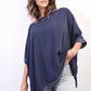 Oversized Sequin Hem Flare Sleeve Top