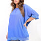 Oversized Sequin Hem Flare Sleeve Top