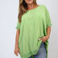 Oversized Sequin Hem Flare Sleeve Top