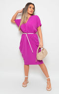 V-Neck Half-Sleeve Midi Dress - BB Fashion Outlet