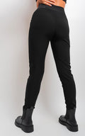 Elastic Waist Button Detail Leggings - BB Fashion Outlet