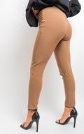 Elastic Waist Button Detail Leggings - BB Fashion Outlet