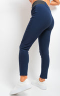 Elastic Waist Button Detail Leggings - BB Fashion Outlet