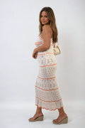 Strappy Long Knitted Stripe Cami Dress - BB Fashion Outlet